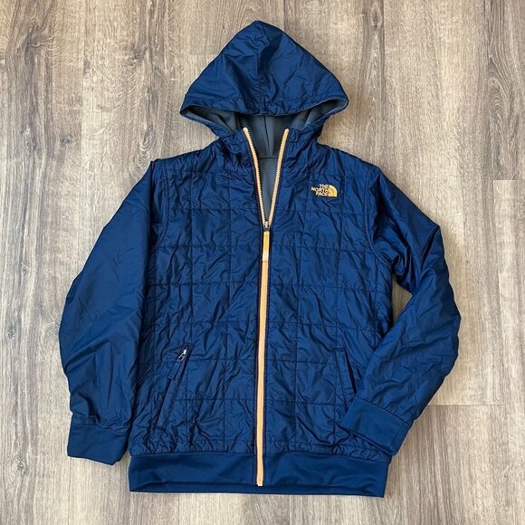 The North Face Quilted Puffer Reversible Hooded Jacket Sz L (14/16) - Picture 2 of 15